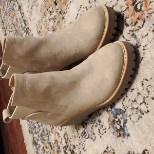 New without box Dolce Vita wedge booties. Suede material with elastic ankles.